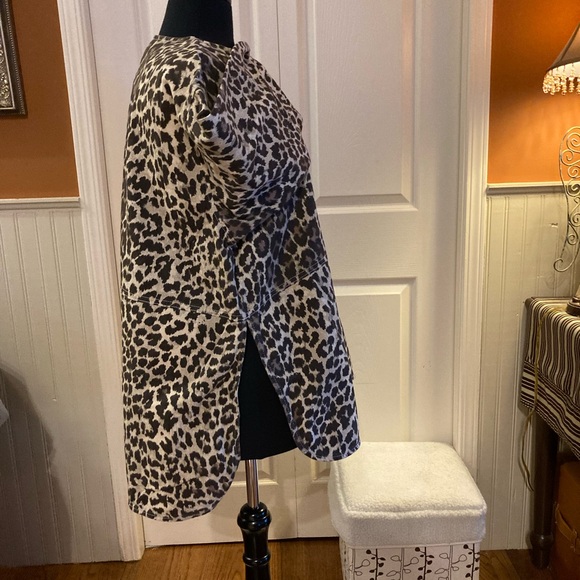 H&M Brown Leopard Twill Tunic Shirt - Picture 2 of 6